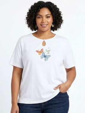 NWT Alfred Dunner Butterfly Top